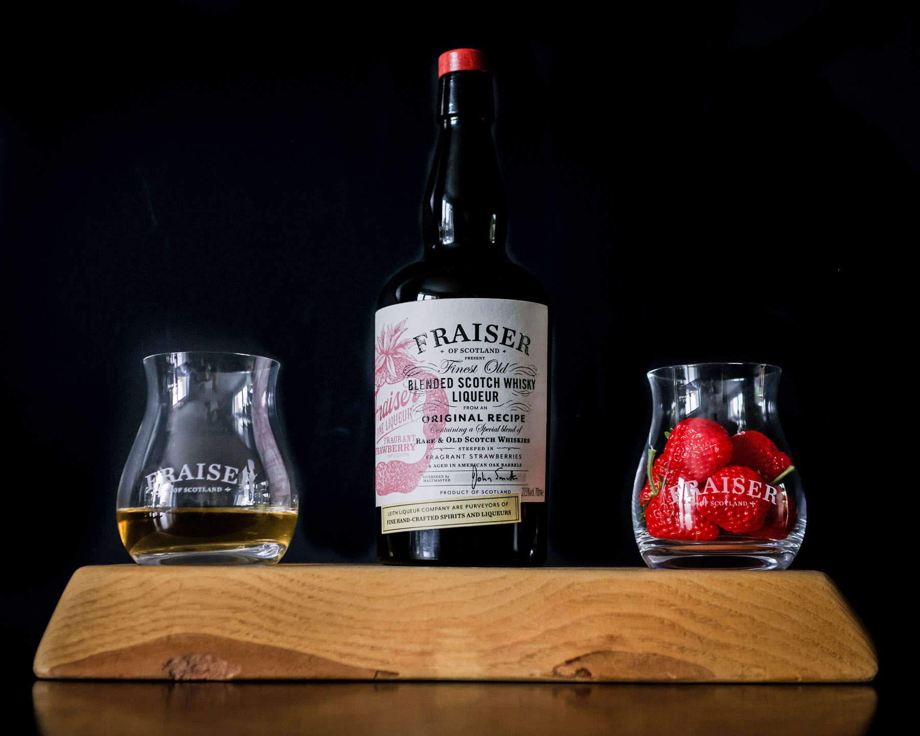Fraiser of Scotland liqueur blends whisky and wild strawberries